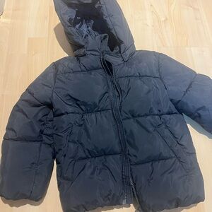 H&M Kids Hooded Puffer Jacket - Dark Blue
